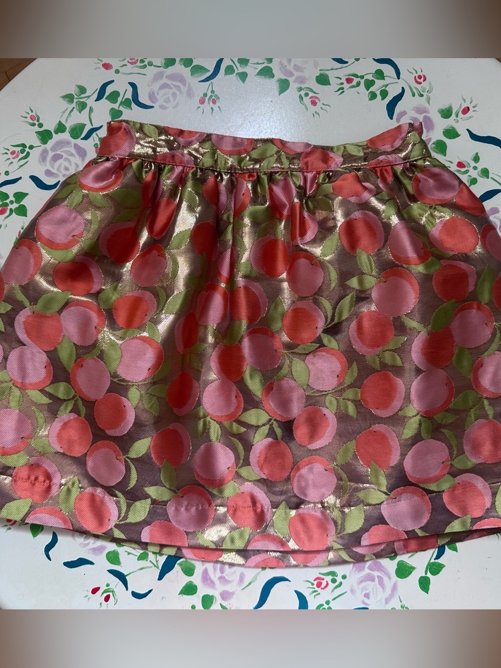 Mini Boden gold, pink, orange peach Skirt